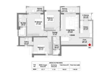2.5 BHK Floor Plan